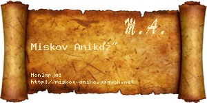 Miskov Anikó névjegykártya